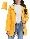UMIPUBO Chubasquero Mujer Impermeable Chaqueta Ligera al Aire Libre Chaqueta de lluvia Plegable para Primavera y Verano con Capucha