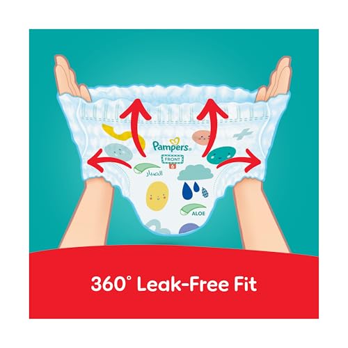 Pampers Rash Protection Pants Diapers, Size 6, 16+kg, +50% Aloe Vera Lotion, 360° Leak-Free Fit for up to 100% Leakage Protection, Giga Box, 168 Count