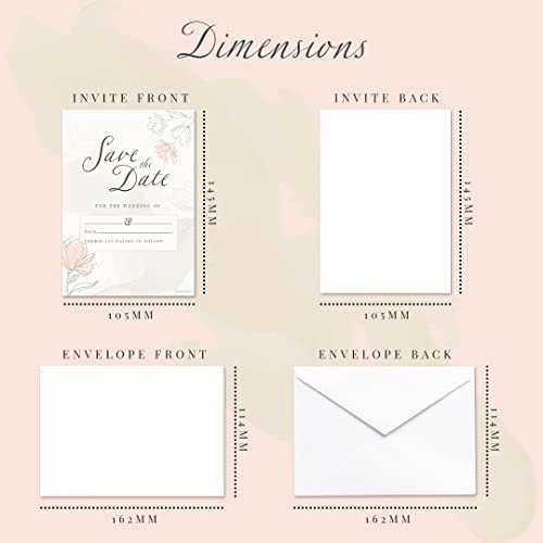 Kirsten McMillan 25 White Wedding Save the Date Cards with Envelopes A6 Wedding Save the Date Cards with Envelopes Designed and Printed in the UK (Pack of 25) - Image 4