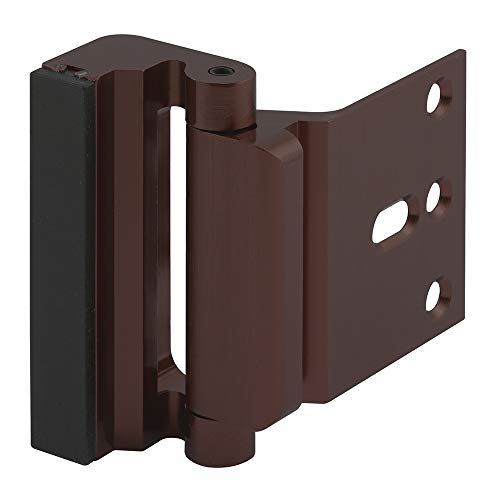 Image of Prime-Line U 11441 Door Reinforcement Lock - Add Extra, High Security to your Home and Prevent Unauthorized Entry - 3 inch Stop, Aluminum Construction, Red Bronze (Single Pack) | Add Extra High Security, Prevent Unauthorized Entry, 3 in. Stop, Solid Brass Construction