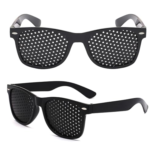 2Pcs Pinhole Glasses for Eye Training (Black)