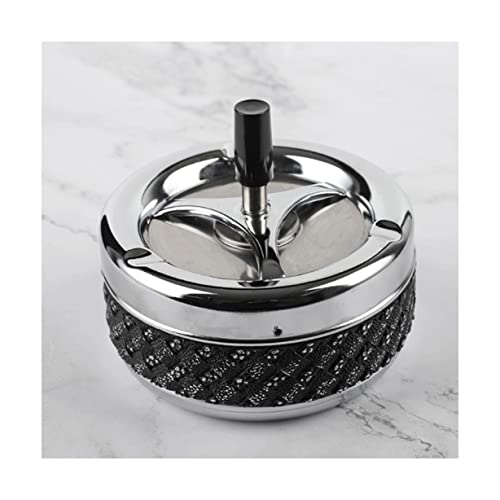 Cendrier de bureau moderne anti-odeur avec couvercle en fer noir - 2
