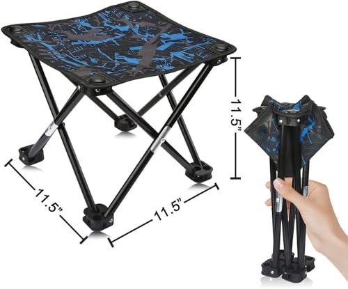 Image of Folding Portable Camping Stool for Adults, Lightweight Collapsible Stool for Outdoor Footrest Fishing Hiking Gardening and Beach with Carry Bag