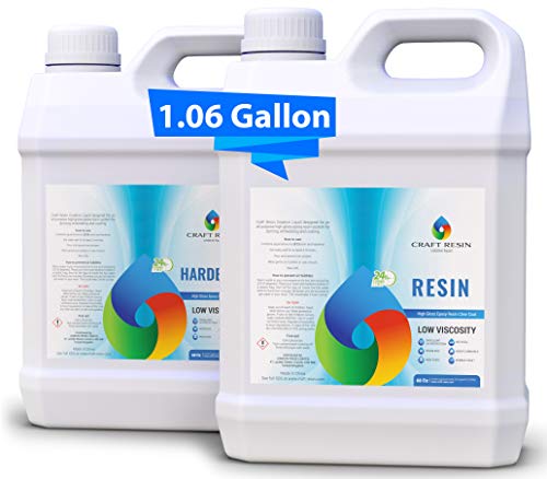 Epoxy Resin Kit - 136 oz /4000 ml Crystal Clear Epoxy Resin for Art Coating Casting Jewelery Making, River Table, Countertop, Cheeseboard, Tumbler - Food Safe - Craft Resin 1 Gallon Pro Kit