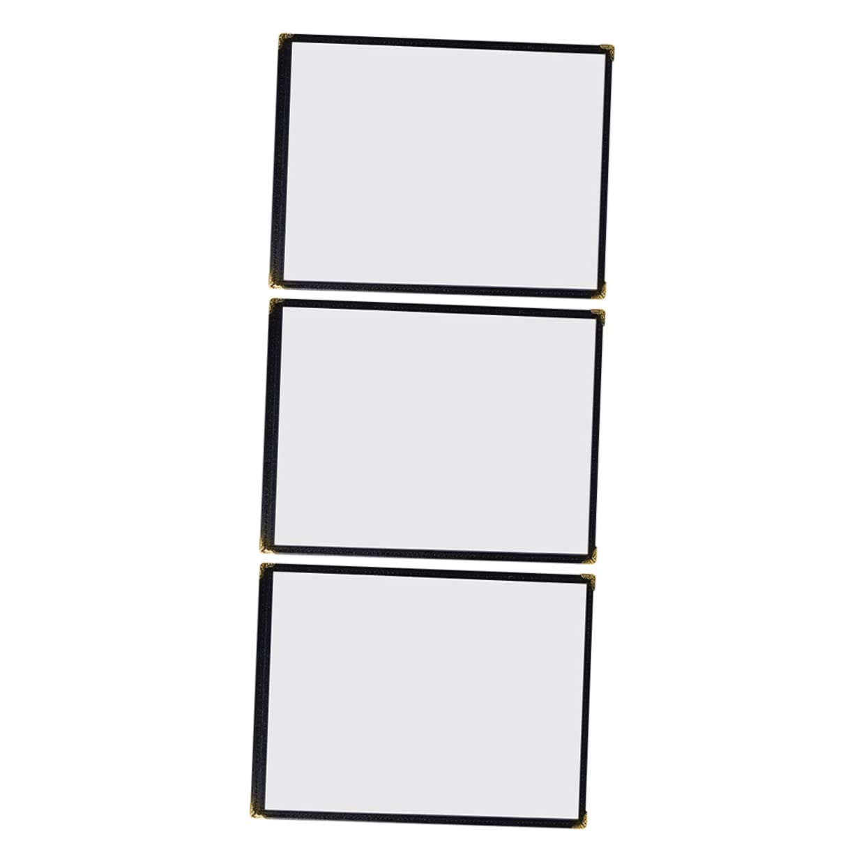 Ciieeo Leather Recipe Cover Menu Holder 3pcs PVC Menu Covers for Restaurant Cafe Wedding