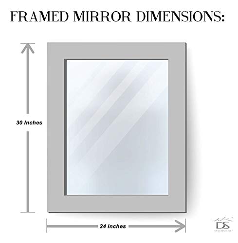 Multi-Colored & Gold, Luxe Mosaic Glass Framed Wall Mirror, Decorative Embossed Mosaic Rectangular Vanity Mirror/Accent Mirror (30" X 24" Gemstone Color) #TOP6