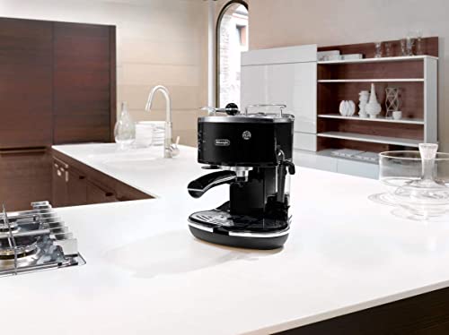 De'Longhi Icona Eco 311.BK Macchina da Caffè Espresso Manuale e Cappuccino, Caffè in Polvere o in Cialde E.S.E., 1000 W, Nero