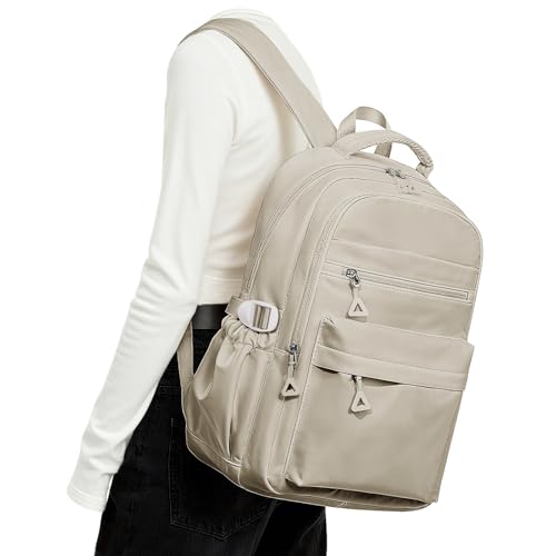 pectodox Mochila Instituto Compartimento, Mochilas Universidad para Portátil de 14 Pulgadas, Mochilas Escolares Impermeable Ligera, Backpack Hombre Mujer Casual, gris y marrón.