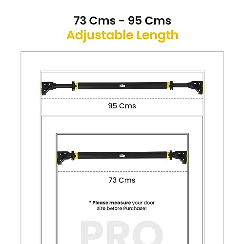 Image of The Cube Club Pull Up Bar Doorway For Home Workout No Screws Full Length Foam Grip Chin Up Bar With Locking Mechanism Max Load 200Kg Adjustable Width (73 To 95Cm) For Doorway Upper Body Workout