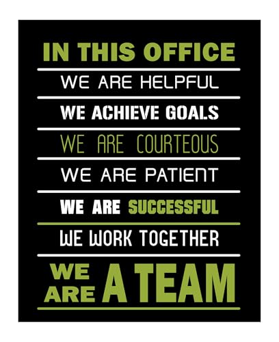Posterizer 1 Pcs – In This Office We Are a Team Quote – 11x14 Unframed Wall Art – Motivational & Inspirational Office Decor – Teamwork for Boss, Manager, Coworkers – Workplace Wall Print