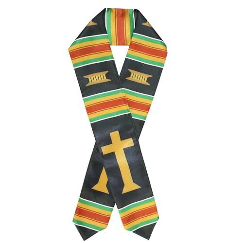 Black Grads Scarf African American Christian Graduation Stole Scarves2