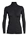Produktbild icebreaker Damen Victory LS Zip Merino Fleecejacke Funktionsshirt, Jet Hthr, S