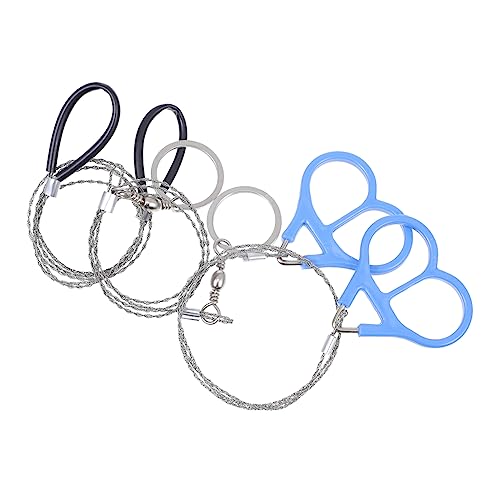 GOOHOCHY Survival Wire Saws 3pcs Chain Rope Saws Stainless Steel Fretsaws for Camping and Emergency