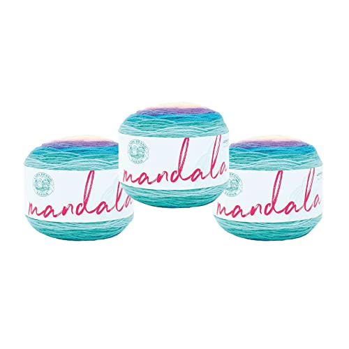 Image of Lion Brand Yarn, Mandala DK Lightweight Yarn for Knitting, Crochet, and Crafts, Nifflers, 3 Pack, Self-Striping Acrylic Fiber for Baby Blankets, Multicolor Shawls and Variegated Cardigans
