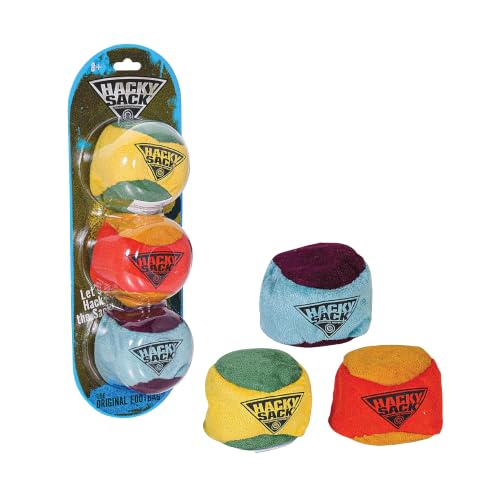 Image of The Original Hacky Sack Footbag Core 70s, 80's Toys - Material Bag - Hacky Ball, Foot Bag Kick Sack, Indoor and Outdoor Toys for Kids and Adults - Hacking a Sack, Kids Toys, Ages 8+
