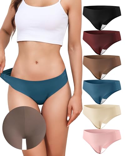 LEVAO Camel Concealer Toe Thongs for Women Seamless G-String No Panty Line Underwear Workout Panties...