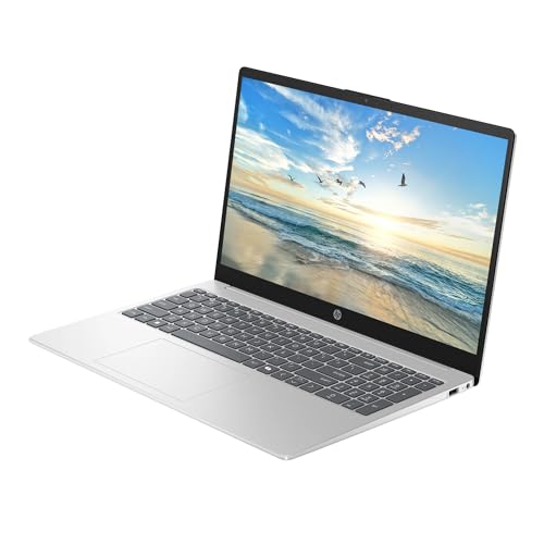 Image of HP 15.6 inch Business Laptop with 1-Year Microsoft Office 365, 4GB RAM 128GB SSD, Quad-Cores Intel Processor, Windows 11, PLUSERA Earphones & 8-in-1 Hub Included, Natural Silver