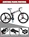 Ktaxon Foldable Mountain Bike 26 Inch Bike 21-Speed Bikes for Adults with Cool Design, Powerful Mechanical Dual Disc Brakes, Double Shock Effect and Ergonomic Cushion (Black)