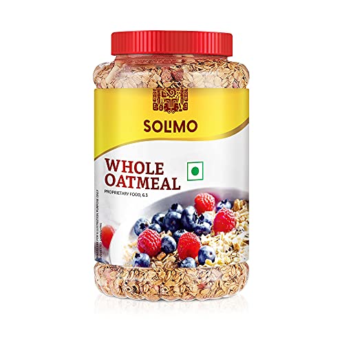 Image of Amazon Brand - Solimo Whole Oatmeal 1 Kg | High in Protein & Fibre | Breakfast Oats
