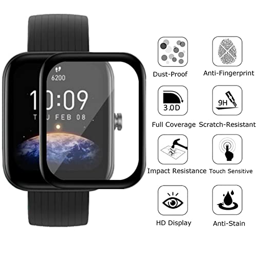 Xingmaly [4-Pack] Screen Protector For Amazfit Bip 3/ Bip 3 Pro Smartwatch Bands, Full Screen Coverage Bubble Free Anti-Scratch Waterproof Ultra Hd Film For Bip 3/ Bip 3 Pro Watch #TOP4