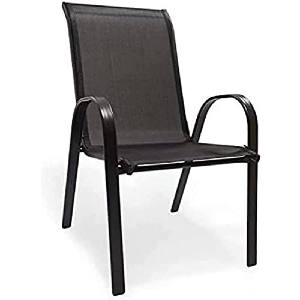 FIELDMANN Silla de jardín, Metal, Negro