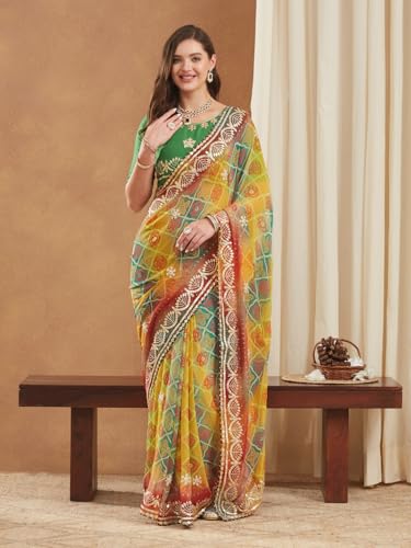 Image of Women's Banarasi Silk With Jacquard Print Saree With Blouse