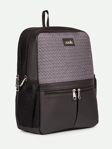 Image of ZOUK Men's Office Laptop Backpack (15.6 Inch) | Vegan Leather Travel Bag with Dual Compartments, Padded Laptop Sleeve, Trolley Sleeve, Waterproof Lining & Multiple Pockets |