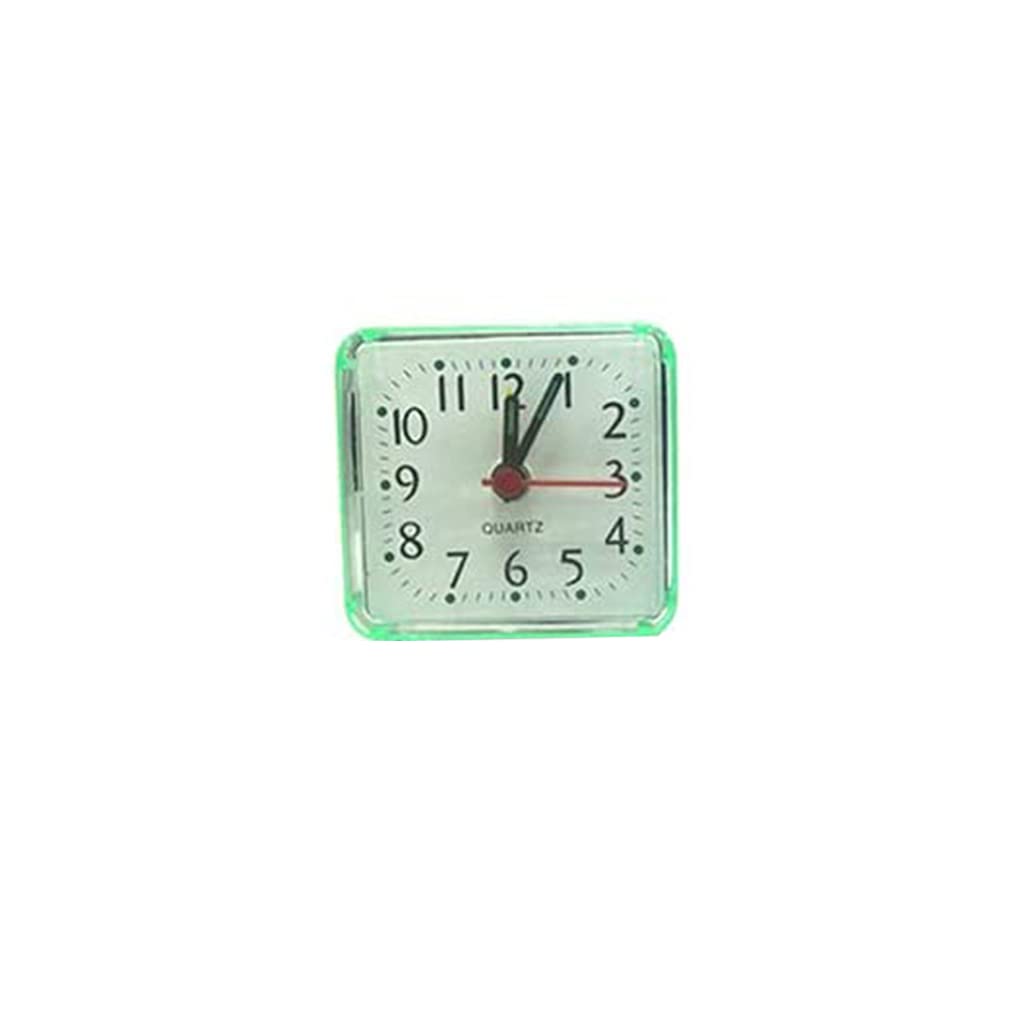 Clock | Bed Travel Mini Portable Compact Square Quartz Beep Table Silent Alarm Clock Green