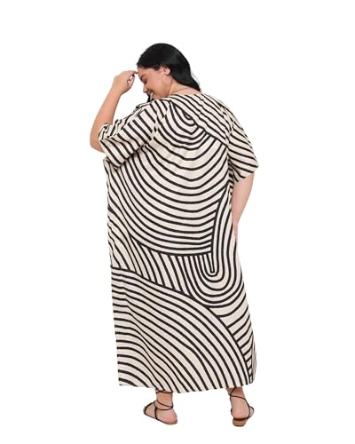 Image of Gypsie Blu Women Plus Size Kaftan Dress Beach Cover Up Maxi Dresses for Women, V-Neck Kimono Sleeve 1X-3X