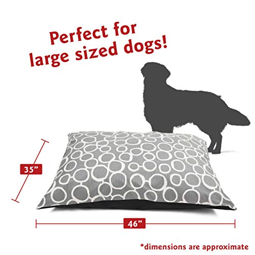 Image of Majestic Pet Rectangle Large Dog Bed Washable - Non Slip Comfy Pet Bed - Dog Crate Bed Super Value Pillow Dog Bed - Dog Kennel Bed for Sleeping - Dog Bed Large Breed 46 x 35 Inch - Fusion Gray