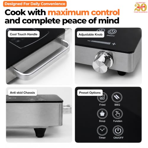 ITALIA Store ITALIA 2200W Crystal Glass Ceramic Cooktop - Image 3