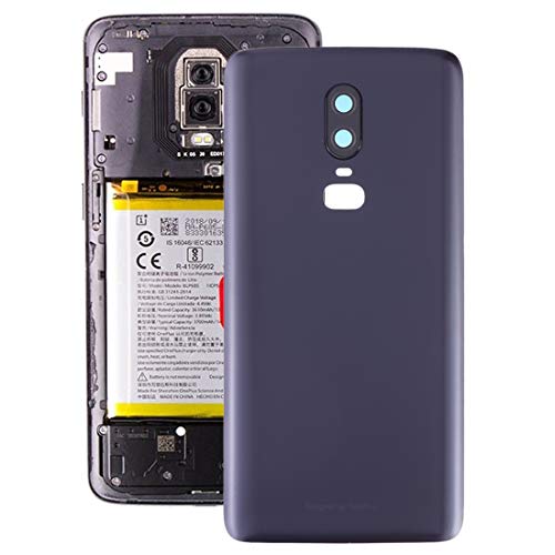 Coque arrière OnePlus 6 noire pour rénovation de smartphone et objectif photo usé