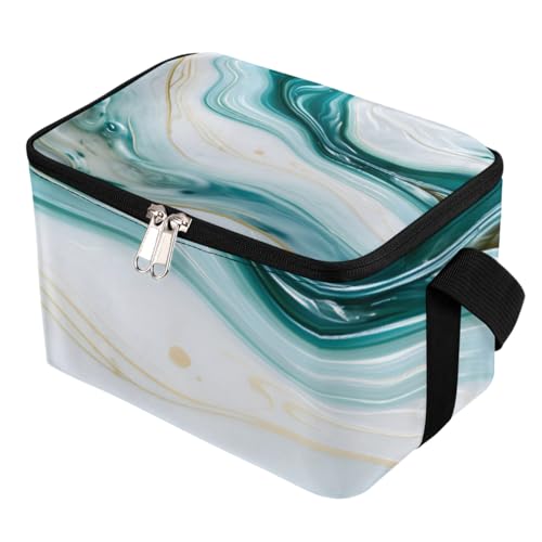 GzLeyigou Lunch Bags for Women Men 9 Cans,Natural Liquid Texture Hot & Cold Food Delivery Bag Insulated Grocery Bag Insulated Lunch Box Art Painting Cooler Bag for Office Work Picnic Beach