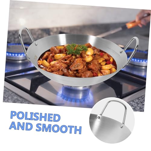 Wok acero inoxidable fondo redondo con dos asas miniatura 5