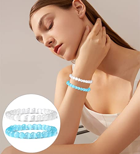 Samoco 12Pcs Healing Stone Beaded Bracelets For Women Men Semi-Precious Gemstones Bracelets Crystal Beaded Bracelet Unisex Adjustable Stretch Bracelets 8Mm #TOP3