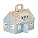 Olivia's Little World Wooden Cottage Dollhouse with 12 Accessories & 4 Figurines – Portable 2-Story Playhouse for 3.5