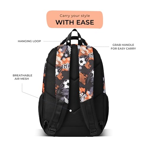 Image of Gear Athletic 17 inch /20L Medium Water Resistant School Bag /Casual Backpack /Daypack /Laptop Bag for Boys /Girls (Black - White)