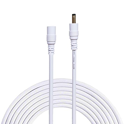 Liwinting 5m/16.4Feet DC Power Adapter Extension Cable, 1.35 mm x 3.5 mm Male to Female Jack DC 5 V Power Adapter Plug Extension Cord for CCTV Security Camera etc. - White