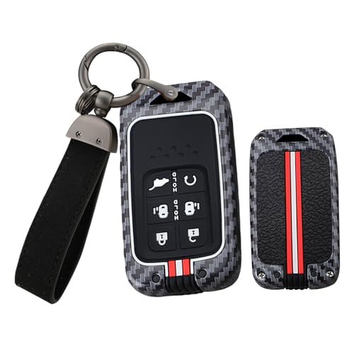 Coque de clé en métal et silicone carbone pour Honda Elysion et Odyssey premium