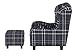 Produktbild Collection AB Chris Ohrensessel mit Hocker, Stoff, Grau/Blau, 90 x 92 x 101 cm