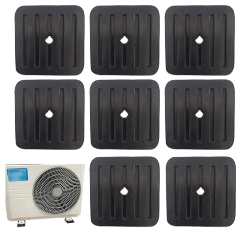 OUDQFCJ Amortiguadores de aire acondicionado, 8 piezas, silentblock aire acondicionado, vibraciones de goma, almohadilla resistente a impactos, aisladores de vibración para unidades de CA (Negro)