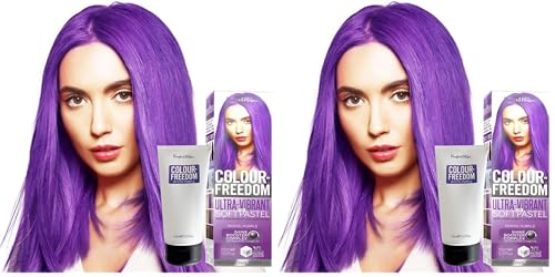 Image of Knight & Wilson Colour-Freedom 150ml Mystic Purple Semi-Permanent Hair Colour - Ultra-Vibrant Vegan Friendly Colour Mask with Shine Booster Complex - Ammonia Free Colour Lasts Up To 6-10 Washes