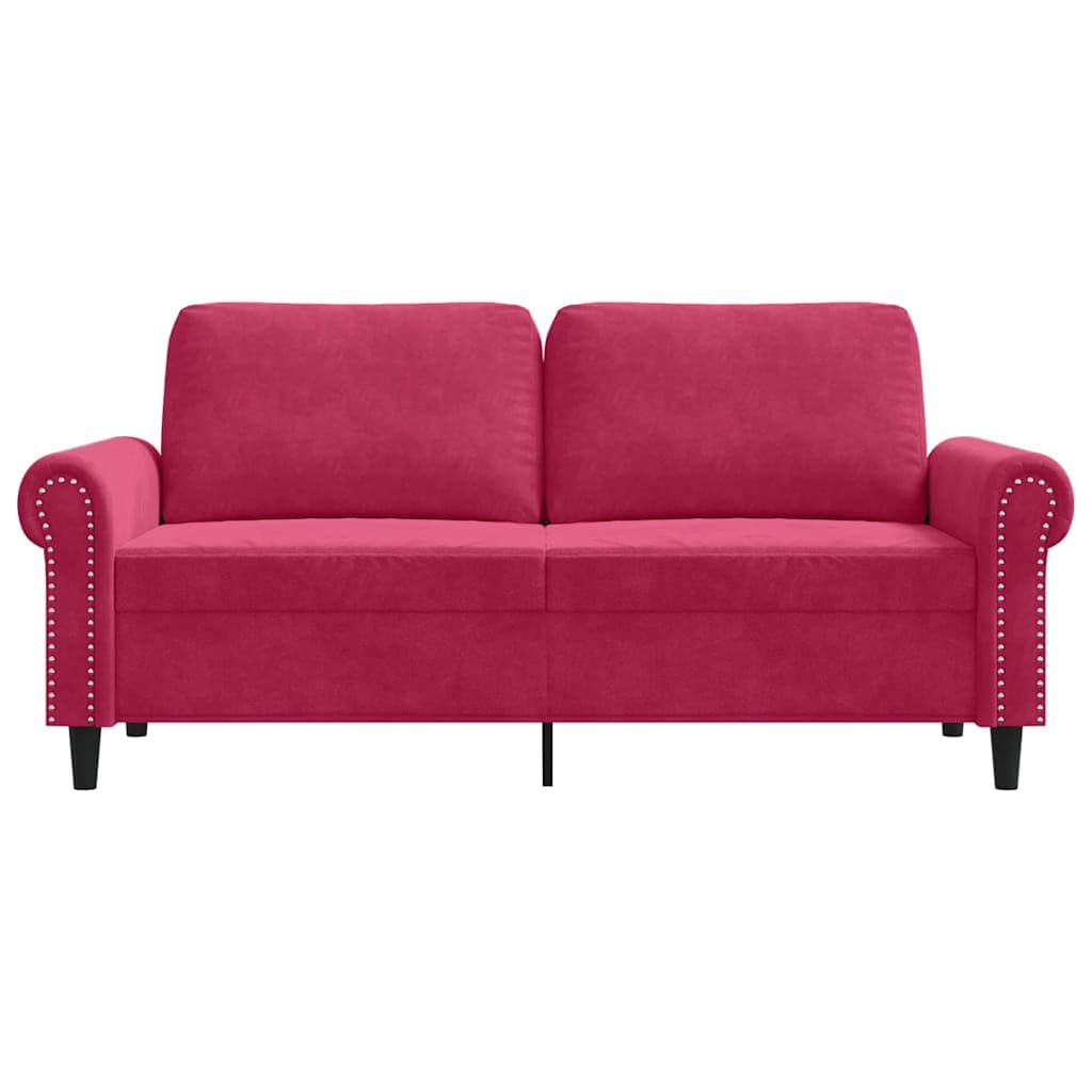 Canapé 2 Places, Causeuse de Salon Fauteuil Sofa 2 Places Rouge Bordeaux 172 x 77 x 80 cm Velours