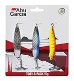Unsere Lieblingsfarben Abu Garcia Toby Blinker Angelköder - 3er Pack - Klassischer Blinker für Lachs, Meerforelle, Forelle, Barsch, Seelachs, Makrele