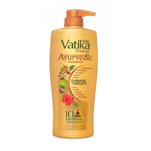 DABUR Vatika Ayurvedic Shampoo, 640ml : Power of Dus Poshan for 10 Hair Problems
