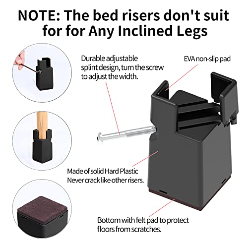 RCHYFEED Adjustable Bed Risers 7,5cm with Screw Clamp - Image 3