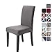 HZDHCLH Stuhlhussen 4 Stück Elastische Moderne Universal Stretch Beschützer Stuhlhussen für Stuhl Esszimmer Hochzeit Partys Bankett Deko, Grau