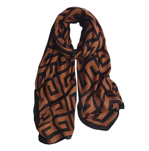 JERLA Women's Scarves Lady Light Soft Fashion Solid Scarf Wrap Shawl scarf for all season (Black and brown)
