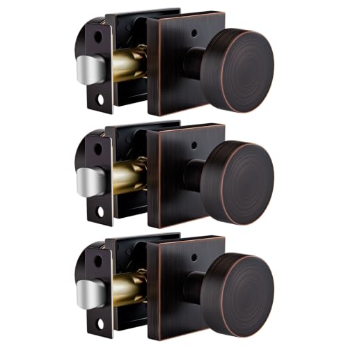 Goldenwarm Oil Rubbed Bronze Door Knobs Interior Privacy Door Knobs 3 Pack
