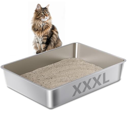 XXXL Stainless Steel Cat Litter Box 28 inch